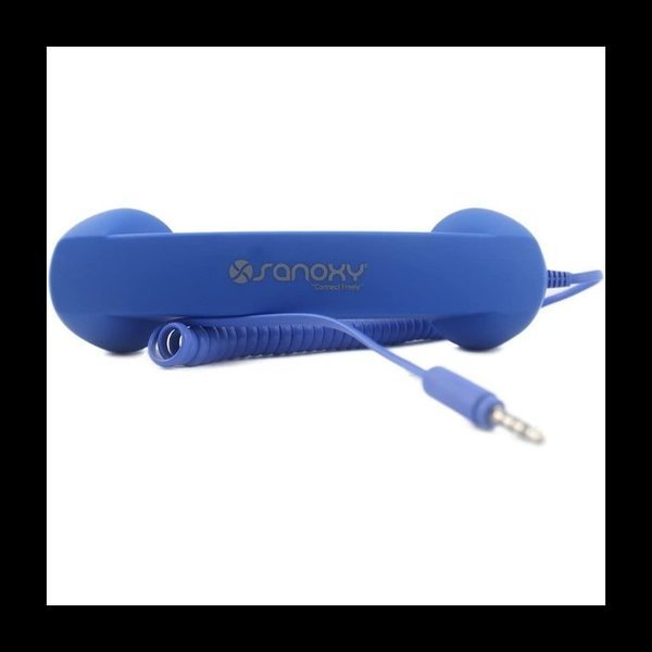 Sanoxy Retro Old School Style Handset, Anti Radiation 3.5mm Socket, Blue SANOXY-RETRO-BLU